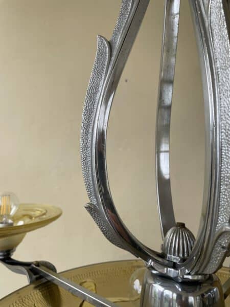 Plafondlamp Lamp  Art Deco 1930 Gele Schalen met Zeemeerminnen - Afbeelding 10