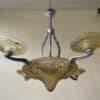 Plafondlamp Lamp  Art Deco 1930 Gele Schalen met Zeemeerminnen