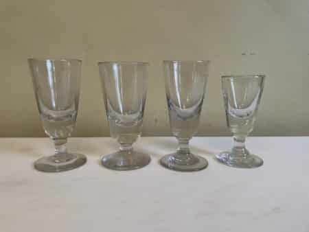 4 x 19e eeuws Glazen Absinth Wijnglazen - Afbeelding 2