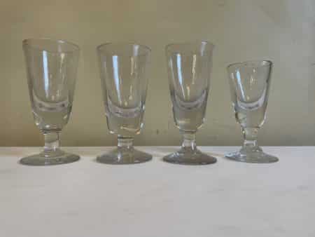 4 x 19e eeuws Glazen Absinth Wijnglazen - Afbeelding 10