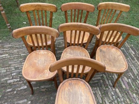 7x Baumann Bistro Stoelen jaren 50 - Afbeelding 2