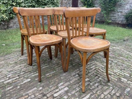 7x Baumann Bistro Stoelen jaren 50 - Afbeelding 3