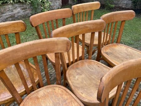 7x Baumann Bistro Stoelen jaren 50