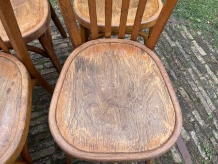 7x Baumann Bistro Stoelen jaren 50 - Afbeelding 9
