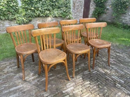 7x Baumann Bistro Stoelen jaren 50 - Afbeelding 12