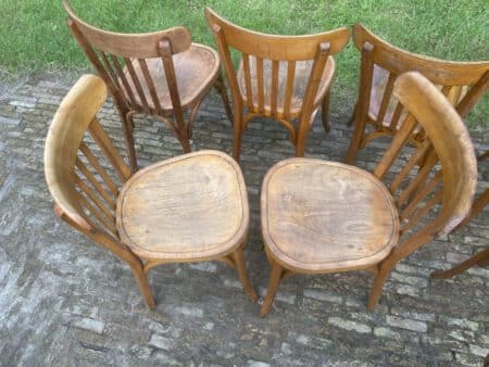 7x Baumann Bistro Stoelen jaren 50 - Afbeelding 6