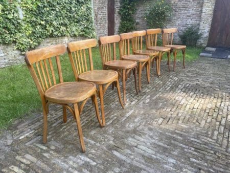7x Baumann Bistro Stoelen jaren 50 - Afbeelding 10