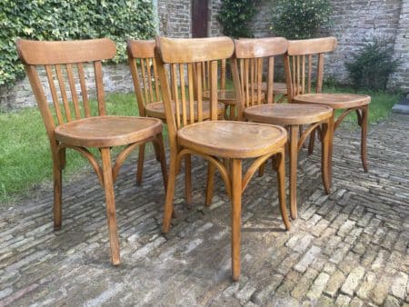 7x Baumann Bistro Stoelen jaren 50 - Afbeelding 14