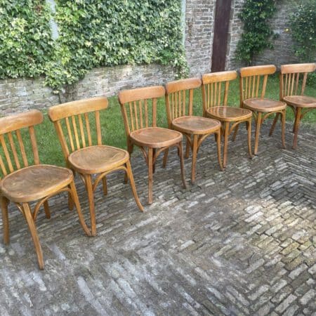 7x Baumann Bistro Stoelen jaren 50