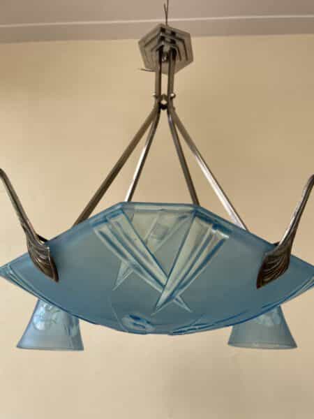 Plafondlamp Hanglamp Art Deco Degué 4 arms Blauw - Afbeelding 5