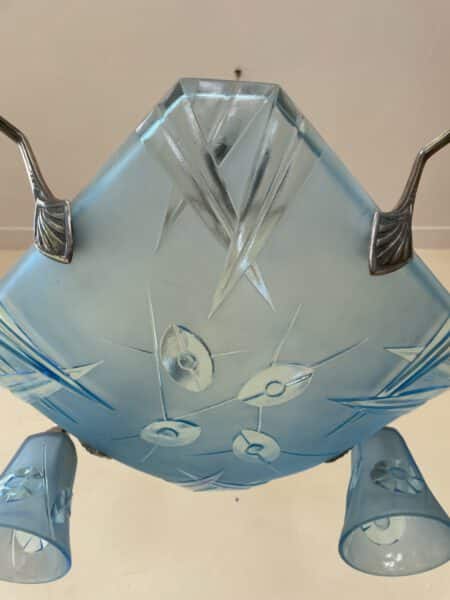 Plafondlamp Hanglamp Art Deco Degué 4 arms Blauw - Afbeelding 6