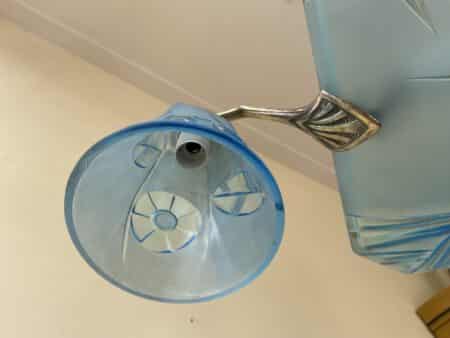 Plafondlamp Hanglamp Art Deco Degué 4 arms Blauw - Afbeelding 9
