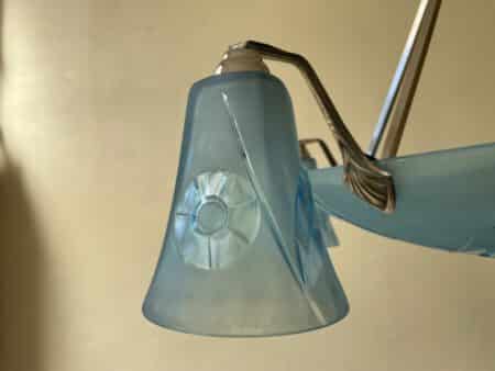 Plafondlamp Hanglamp Art Deco Degué 4 arms Blauw - Afbeelding 11