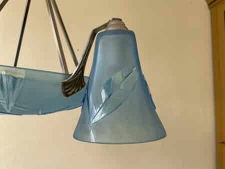 Plafondlamp Hanglamp Art Deco Degué 4 arms Blauw - Afbeelding 12