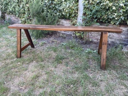 Lange Bank Kerkbank Notenhout Frans 153 cm. 2x - Afbeelding 2