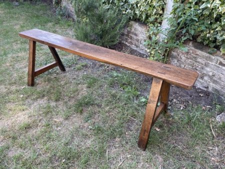 Lange Bank Kerkbank Notenhout Frans 153 cm. 2x - Afbeelding 17