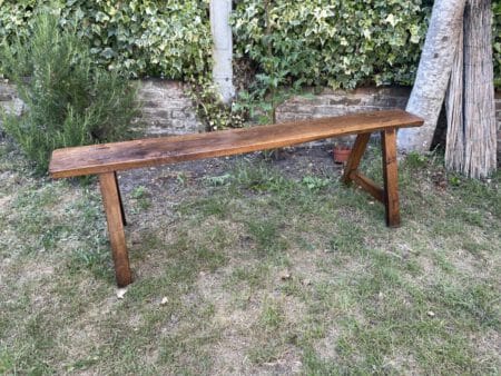 Lange Bank Kerkbank Notenhout Frans 153 cm. 2x