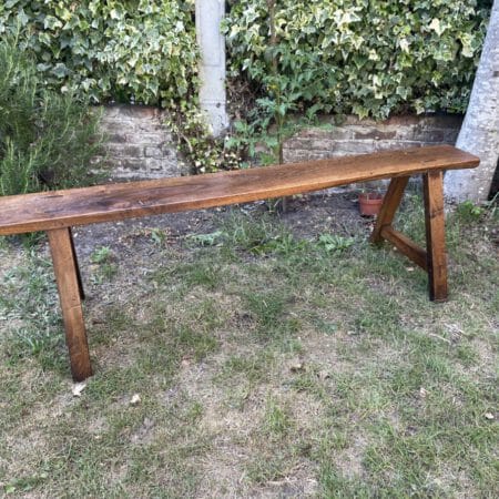 Lange Bank Kerkbank Notenhout Frans 153 cm. 2x