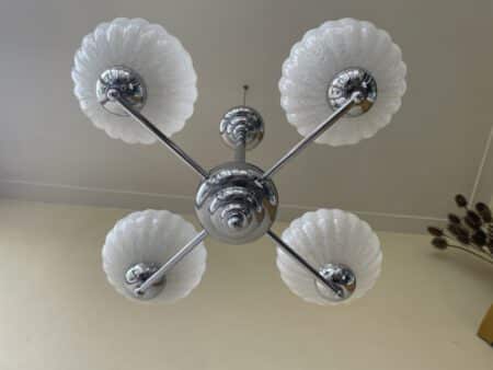 Plafondlamp Hanglamp Lamp 4 arms Clichyglas - Afbeelding 2