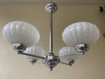 Plafondlamp Hanglamp Lamp 4 arms Clichyglas - Afbeelding 12
