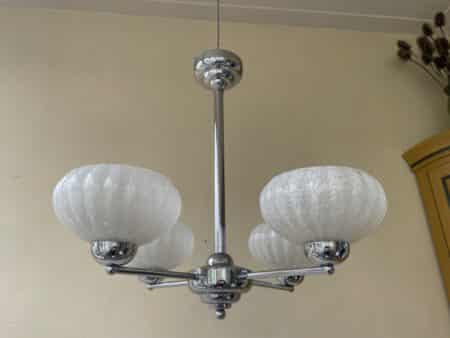 Plafondlamp Hanglamp Lamp 4 arms Clichyglas - Afbeelding 13