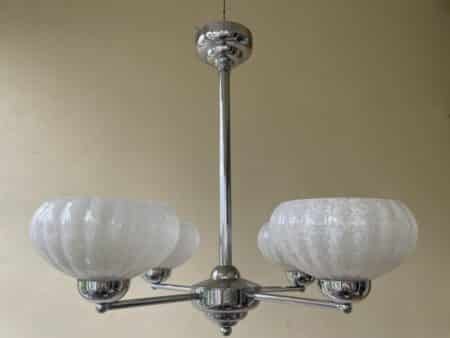 Plafondlamp Hanglamp Lamp 4 arms Clichyglas - Afbeelding 3
