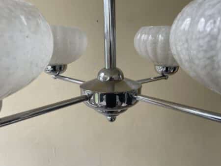 Plafondlamp Hanglamp Lamp 4 arms Clichyglas - Afbeelding 4