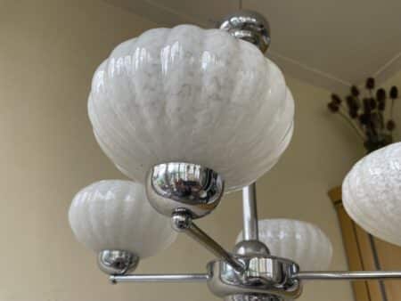 Plafondlamp Hanglamp Lamp 4 arms Clichyglas - Afbeelding 6