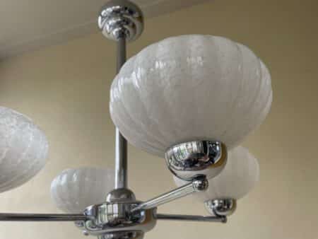 Plafondlamp Hanglamp Lamp 4 arms Clichyglas - Afbeelding 7