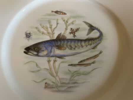 Porseleinen Borden Schaal Visdecoratie Limoges Foëcy - Afbeelding 5