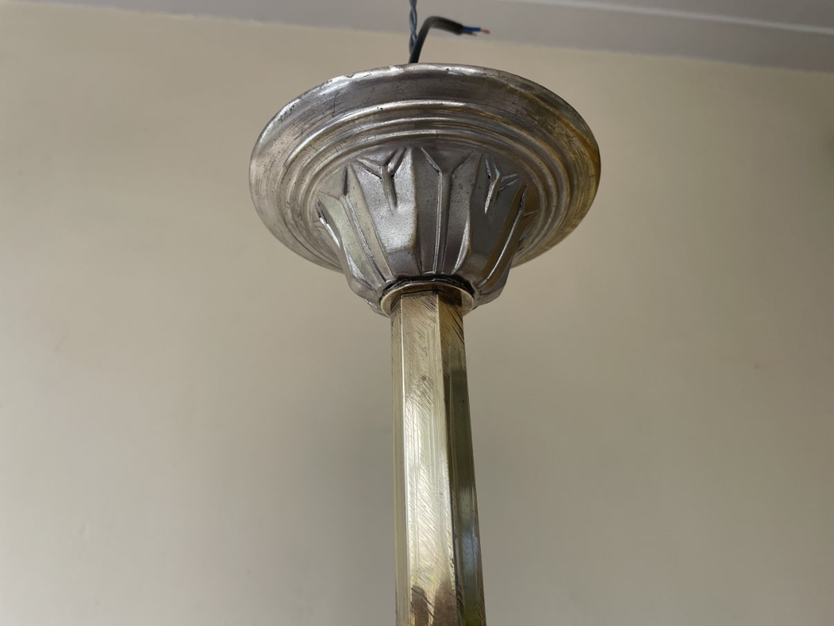 Lamp Hanglamp matglas Art Deco 1930 - Afbeelding 6