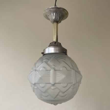 Lamp Hanglamp matglas Art Deco 1930