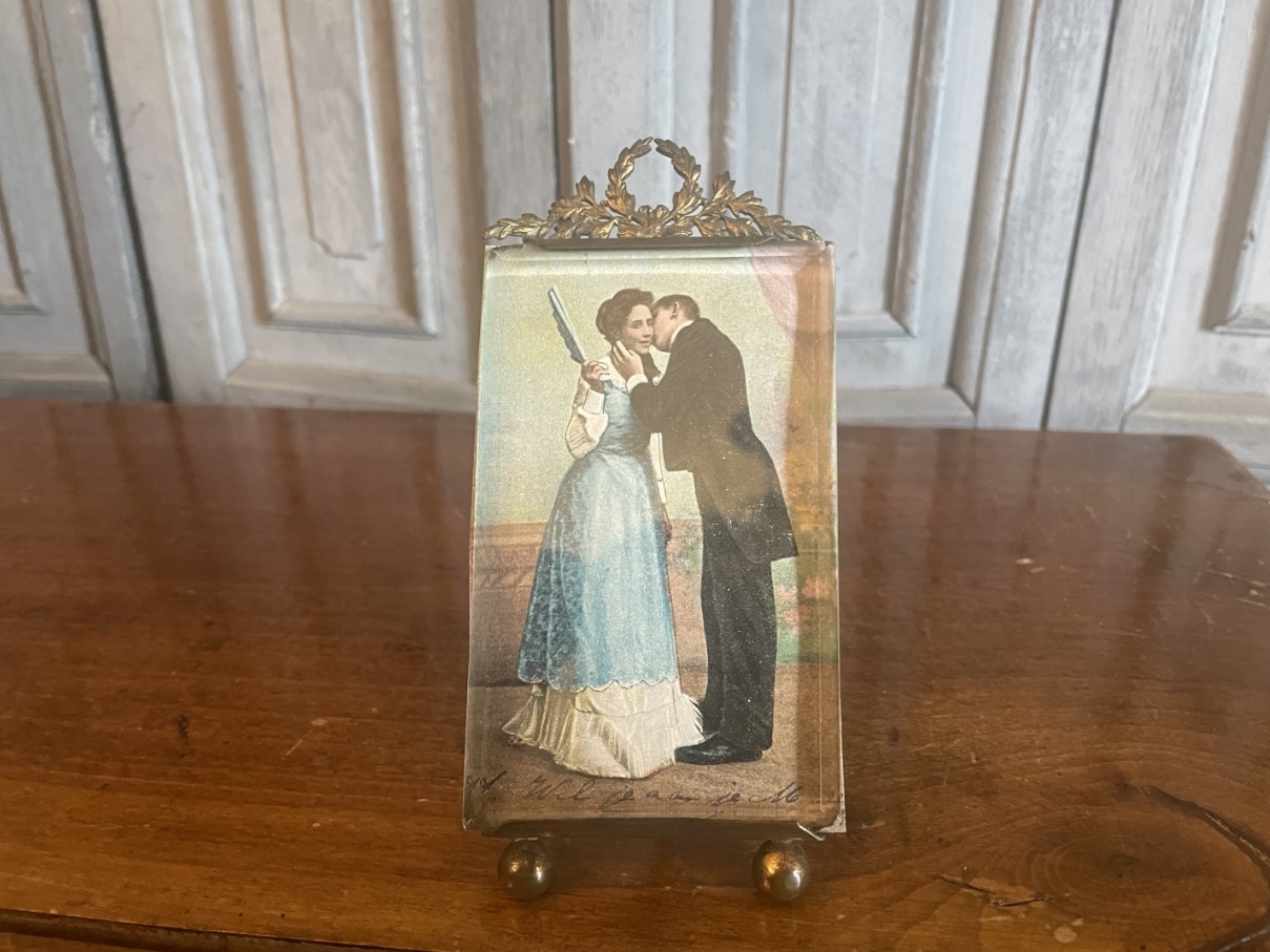 Striklijstje Fotolijstje Messing Geslepen glas