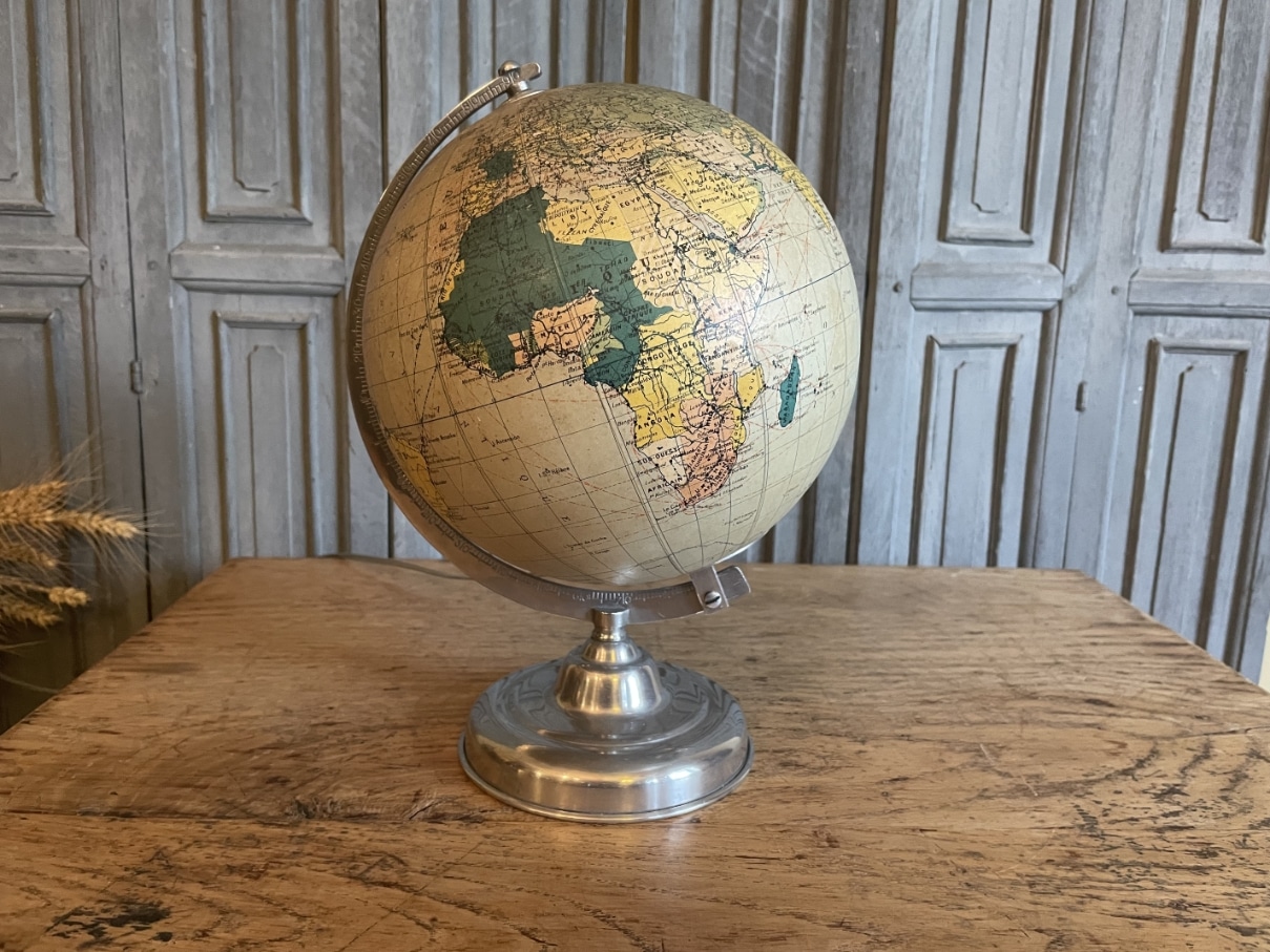 Globe Wereldbol Lamp Tafellamp jaren 50 - Afbeelding 10