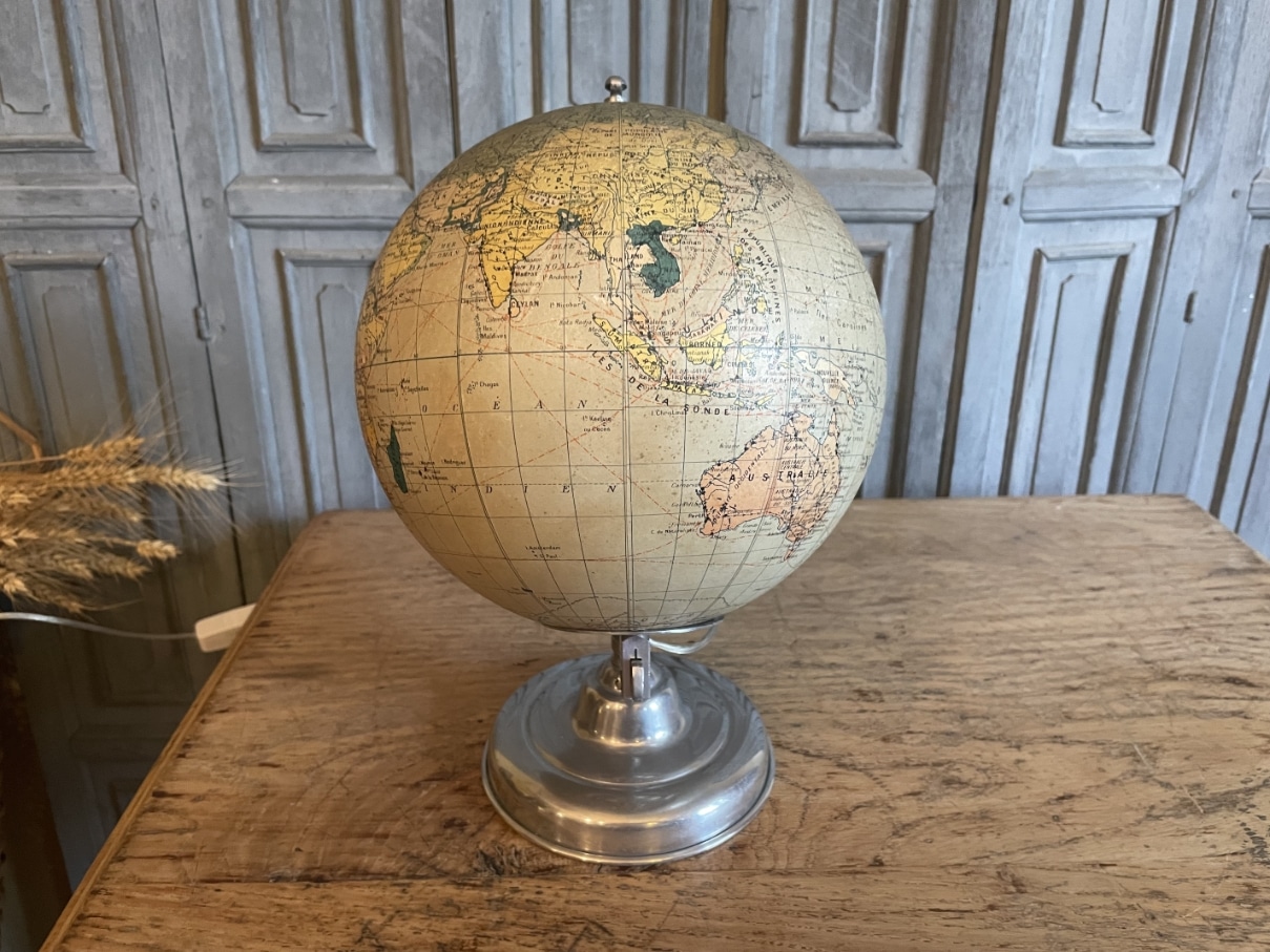 Globe Wereldbol Lamp Tafellamp jaren 50 - Afbeelding 11