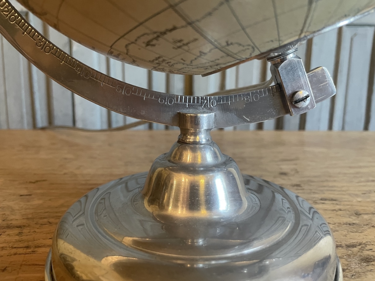 Globe Wereldbol Lamp Tafellamp jaren 50 - Afbeelding 6