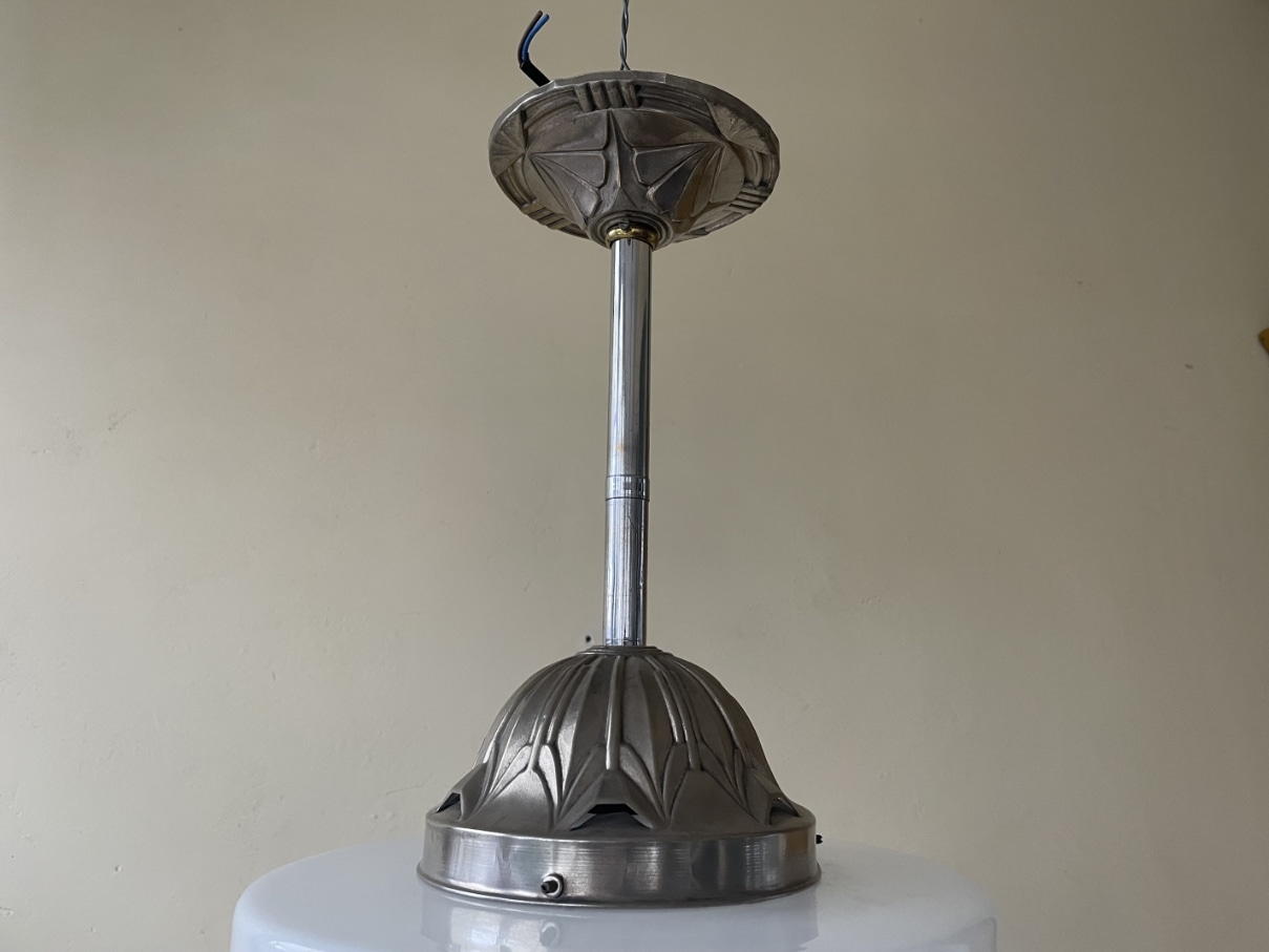 Lamp Hanglamp art deco 1930 Opaline - Afbeelding 3