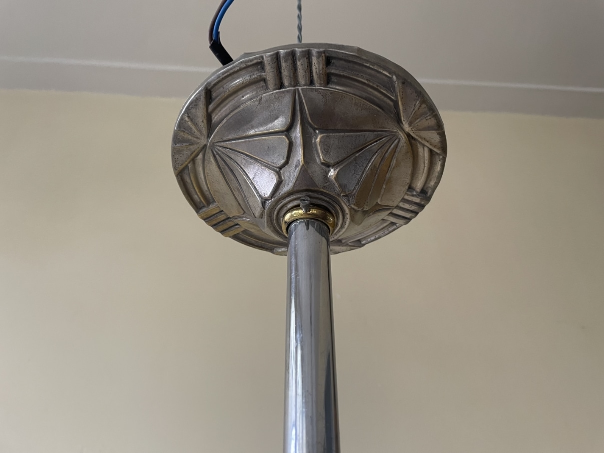 Lamp Hanglamp art deco 1930 Opaline - Afbeelding 4