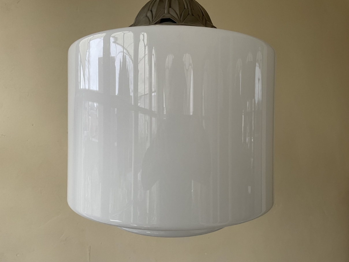 Lamp Hanglamp art deco 1930 Opaline - Afbeelding 7