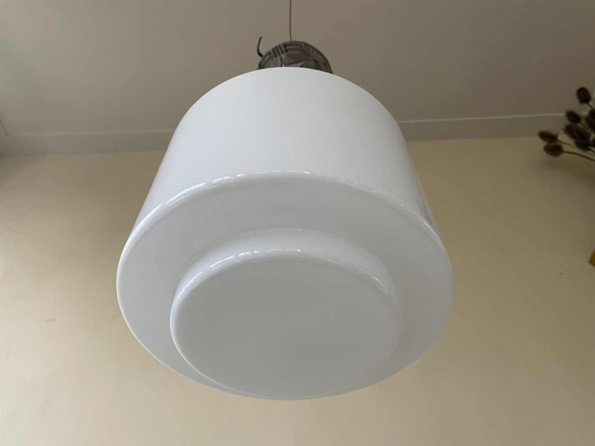 Lamp Hanglamp art deco 1930 Opaline - Afbeelding 8