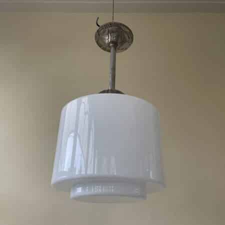 Lamp Hanglamp art deco 1930 Opaline