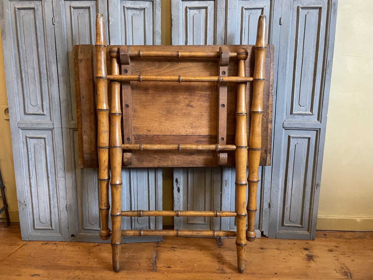 Klaptafel Bijzettafel Faux Bamboe - Afbeelding 2