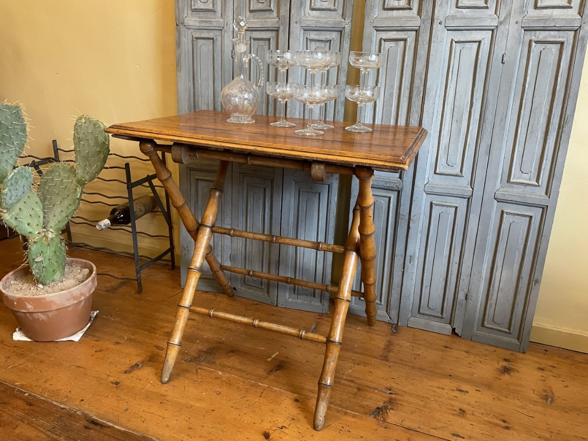 Klaptafel Bijzettafel Faux Bamboe