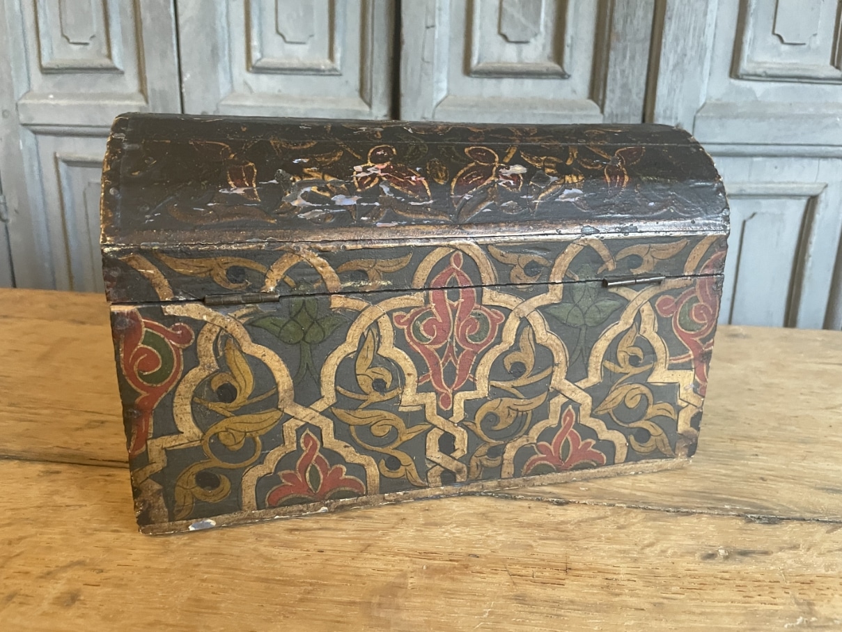 Oud Kistje Bruidskistje Handgeschilderd - Afbeelding 3