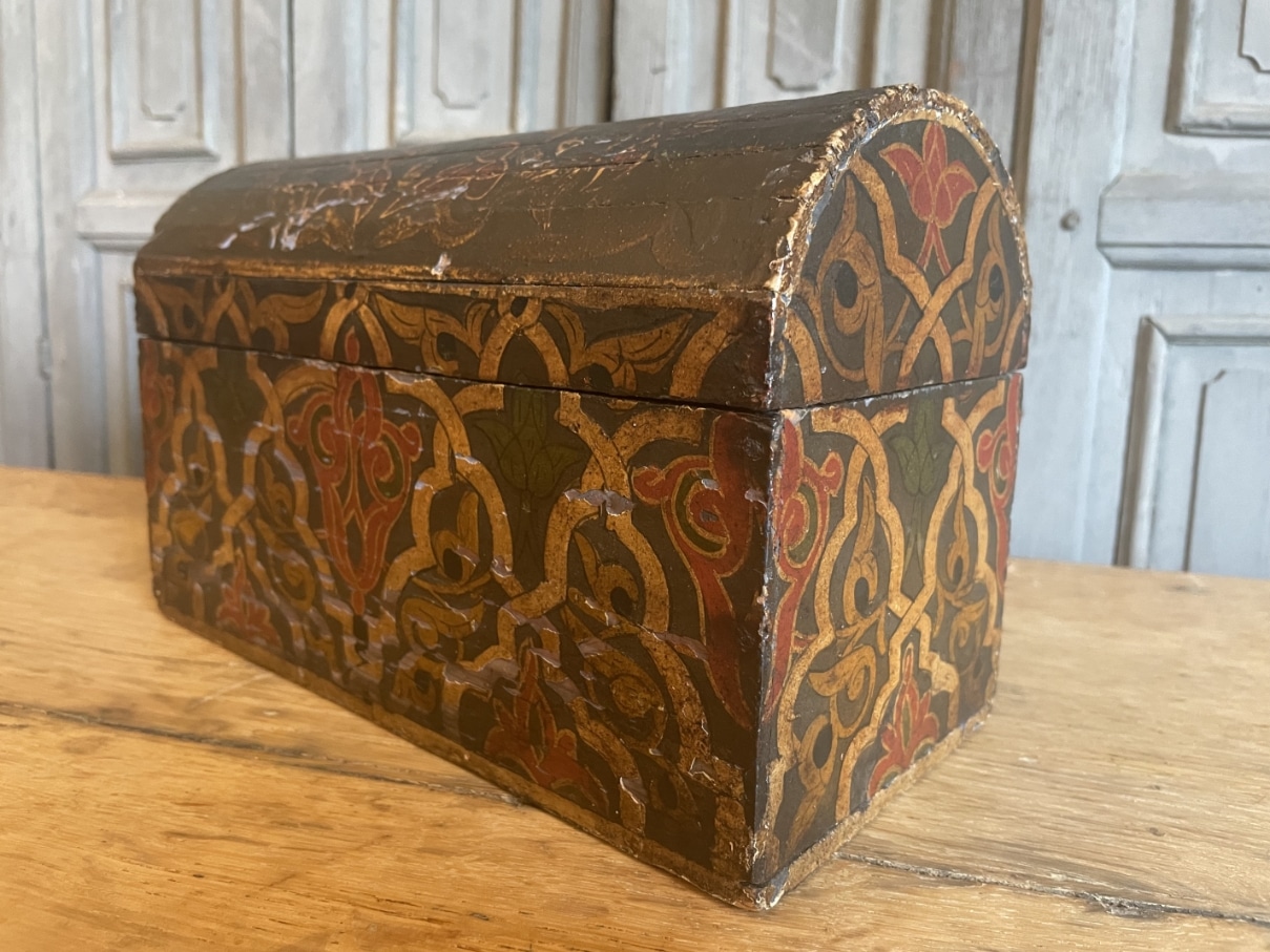 Oud Kistje Bruidskistje Handgeschilderd - Afbeelding 9