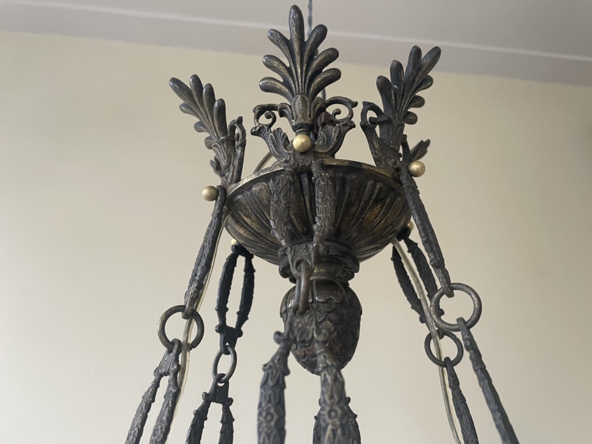 19e eeuws Kerklamp Hanglamp Adelaar - Afbeelding 5