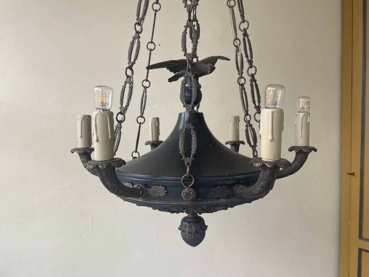 19e eeuws Kerklamp Hanglamp Adelaar - Afbeelding 6
