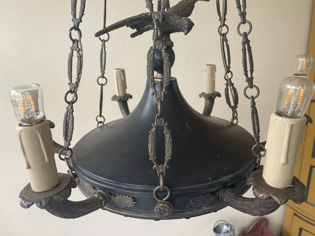19e eeuws Kerklamp Hanglamp Adelaar - Afbeelding 8