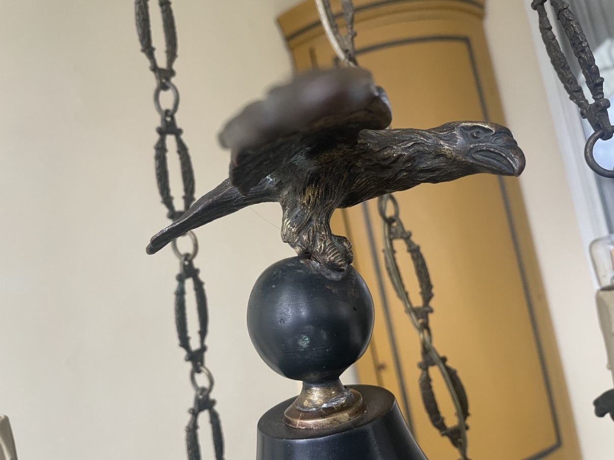 19e eeuws Kerklamp Hanglamp Adelaar - Afbeelding 9