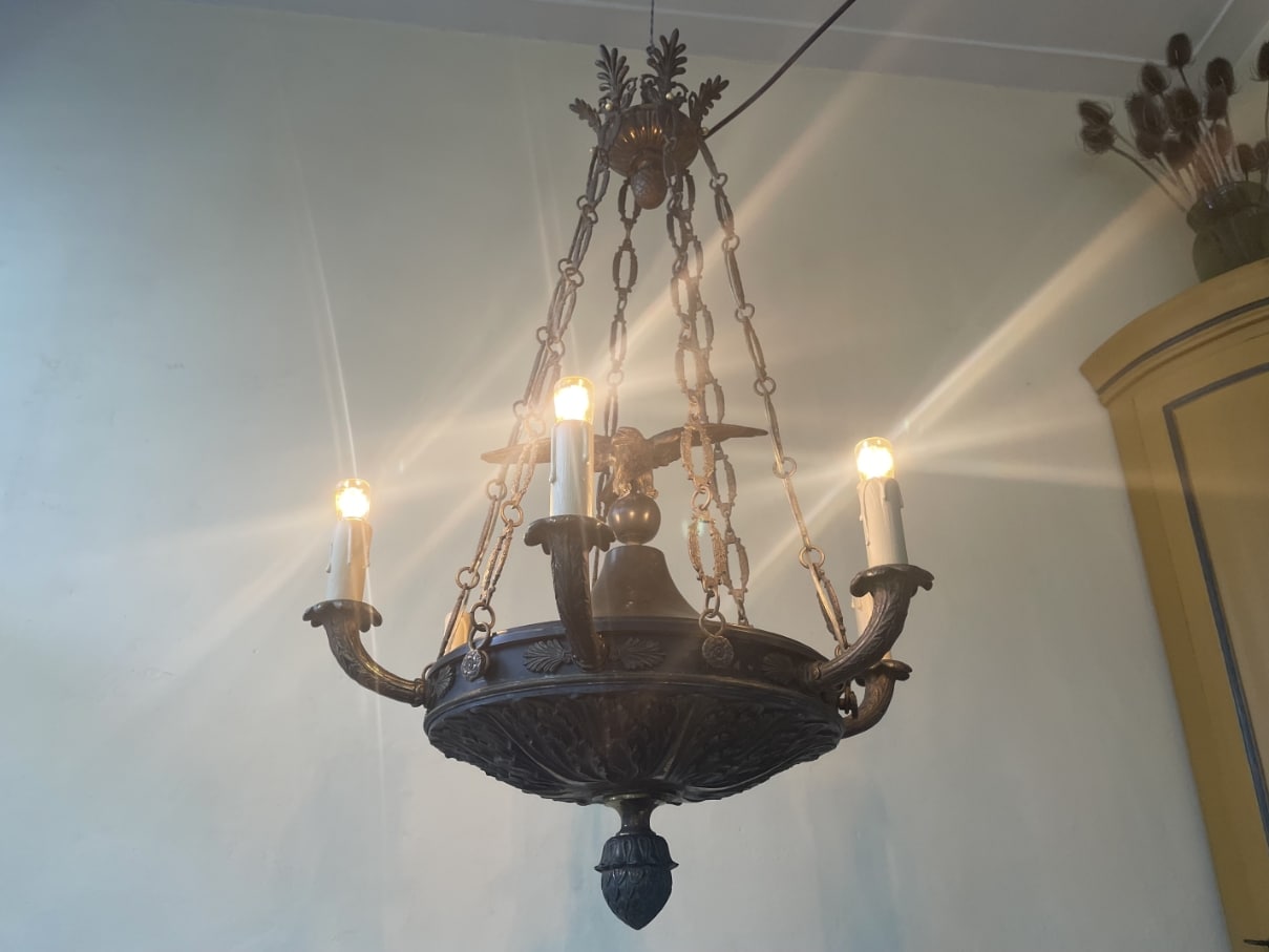 19e eeuws Kerklamp Hanglamp Adelaar - Afbeelding 18